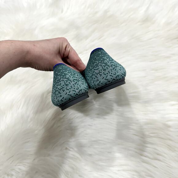 Rothy's Retired The Square Metallic Mirage Zebra Green Slip On Flat Sz 7 - Picture 6 of 8